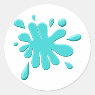 Sticker Rond Déploiement de peinture bleue