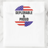 STICKER ROND DÉPLORABLE ET FIER (Sac)