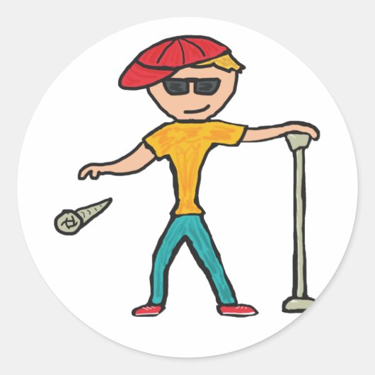 Sticker Rond Déposez La Boîte (Devant)