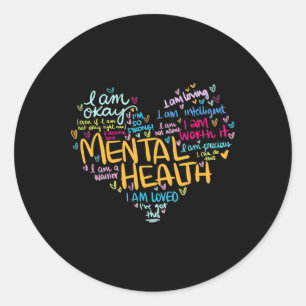 Sticker Rond Dépression de la sensibilisation à la santé mental