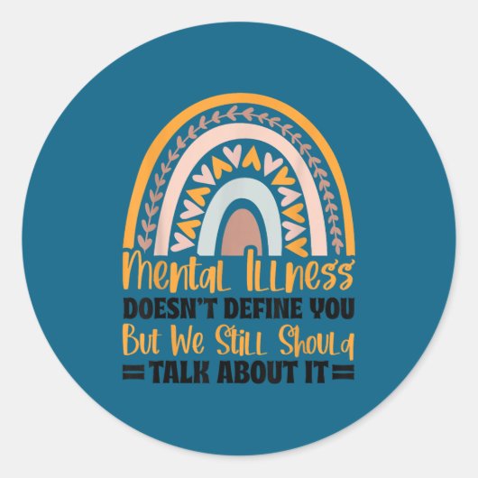 Sticker Rond Depression Mental Illness Mental Health Awareness  (Devant)