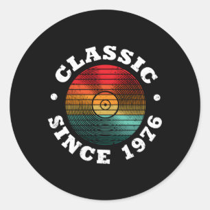 Sticker Rond Depuis 1976 Vinyl Record Music
