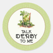 Sticker Rond Derby au Julep de menthe à l'aquarelle (Devant)