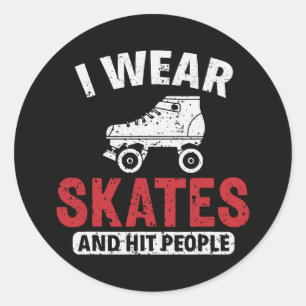 Sticker Rond Derby sur roulettes Patinage Patin Patineur