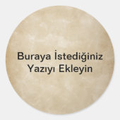 Sticker Rond Deri Görünümlü Tasarım (Devant)