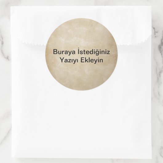 Sticker Rond Deri Görünümlü Tasarım (Sac)