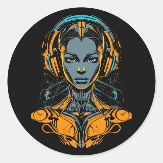 Sticker Rond Dérivation Neuronale (Devant)