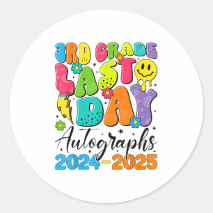 Sticker Rond dernier Jour De L'École Autographe 3E Année 2025