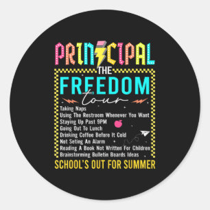 Sticker Rond Dernier Jour De L'École Principal Visite D'Été Fin