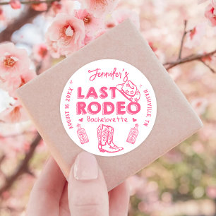 Sticker Rond Dernier Rodeo Cowgirl Bachelorette Party