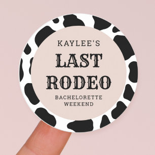 Sticker Rond Dernier Rodeo Cowgirl Bachelorette Week-end fête