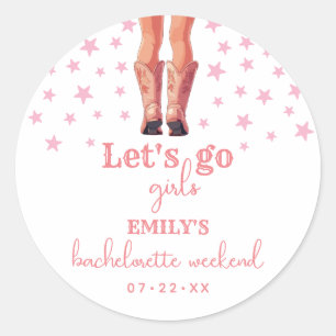 Sticker Rond Dernier Rodeo Cowgirl Week-end de bachelorette