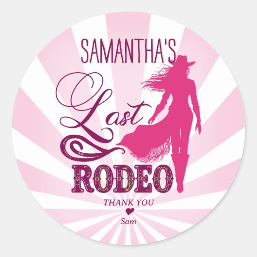 Sticker Rond Dernier Rodéo Rose Vachette Rouge Nash Bash Enterr (Devant)