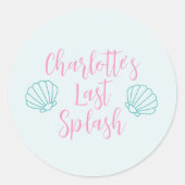 Sticker Rond Dernier Splash Seashell Beach Bachelorette Party (Devant)