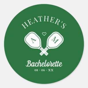Sticker Rond Dernier Swing Pickleball Enterrement de Vie de Jeu
