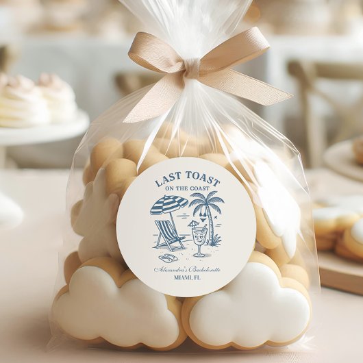 Sticker Rond Dernier Toast Nautique Week-end de Fiançailles