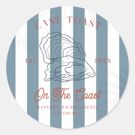 Sticker Rond Dernier toast sur la Bachelorette Côte (Devant)
