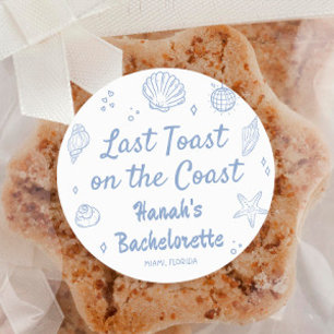 Sticker Rond Dernier toast sur la Côte Bachelorette Party