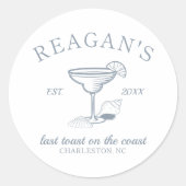 Sticker Rond "Dernier Toast sur la Côte" Enterrement de Vie de  (Devant)