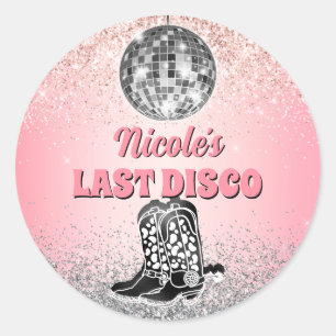 Sticker Rond Dernière Disco Rétro Bachelorette Personnalisé