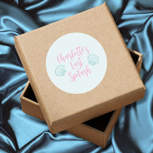 Sticker Rond Dernière Éclaboussure Fête de Filles de la Plage a