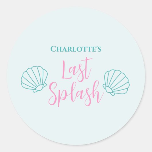 Sticker Rond Dernière Éclaboussure Sirène Coquillage Plage Ente (Devant)