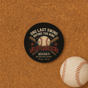 Sticker Rond Dernière Fête de Célibataire de Baseball