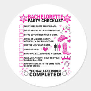 Sticker Rond Dernière fête de Rodeo pour la future mariée en co