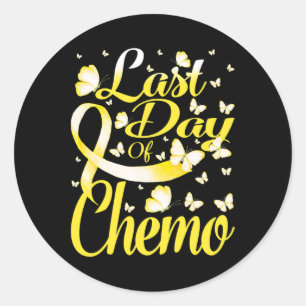 Sticker Rond Dernière journée de Chemo Infantile Cancer Sensibi