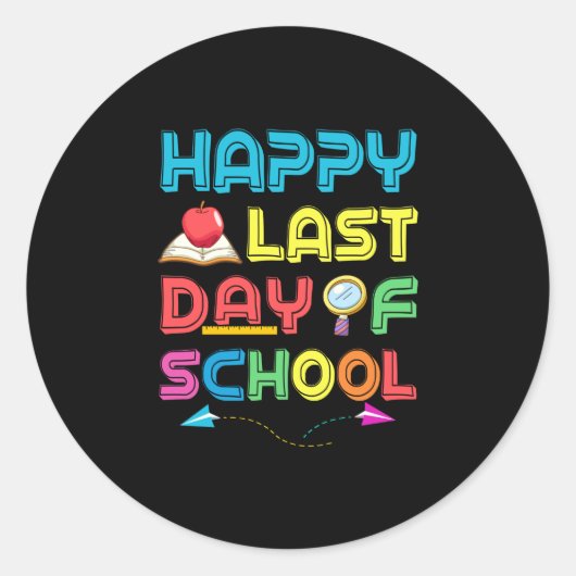 Sticker Rond dernière journée d'école (Devant)