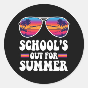 Sticker Rond Dernière journée d'école dehors pour les garçons d