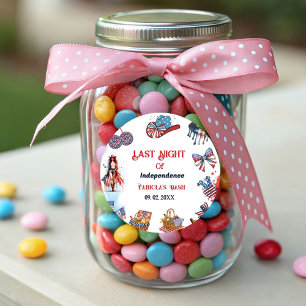 Sticker Rond Dernière nuit d'indépendance 4ème de Bachelorette