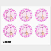 Sticker Rond Dernière Rodeo Vachère Rose Fête de Mariage (Feuille)