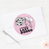 Sticker Rond Dernière soirée de bachelorette Rodeo Disco (Enveloppe)