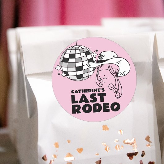 Sticker Rond Dernière soirée de bachelorette Rodeo Disco