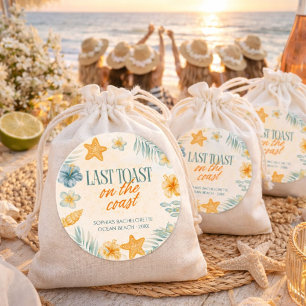 Sticker Rond Dernière Toast sur la Côte Bachelorette de Plage P