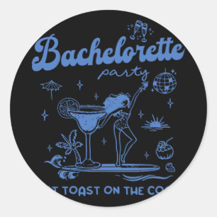Sticker Rond Dernière Toast sur la Côte pour la Fête de Fiançai