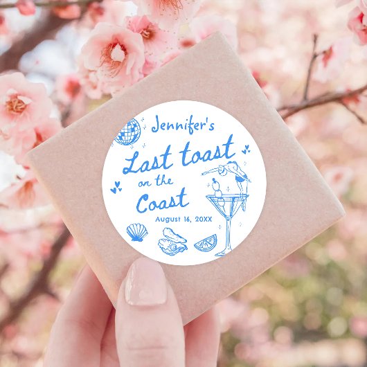 Sticker Rond Dernière Toast Sur La Côte Week-end Enterrement de