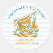 Sticker Rond Dernière voile avant l'enterrement de vie de jeune (Devant)