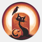 Sticker Rond Derpy Halloween Chat par Tombstone (Devant)