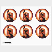 Sticker Rond Derpy Halloween Chat par Tombstone (Feuille)