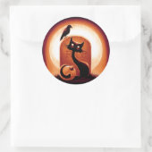 Sticker Rond Derpy Halloween Chat par Tombstone (Sac)