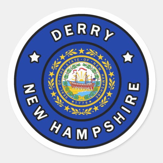 Sticker Rond Derry New Hampshire (Devant)