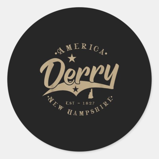 Sticker Rond Derry _ New Hampshire (Devant)