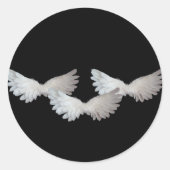 Sticker rond des ailes blanches (Devant)