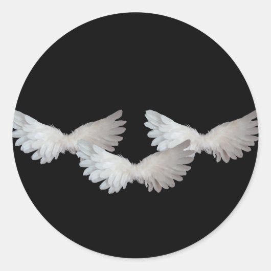 Sticker rond des ailes blanches (Devant)
