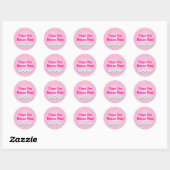 Sticker Rond dés avec cercle rose personnalisable (Feuille)