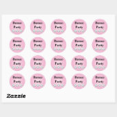 Sticker Rond dés avec cercle rose personnalisable (Feuille)
