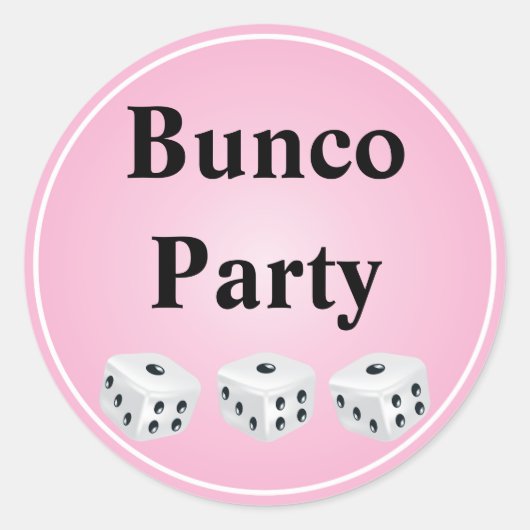 Sticker Rond dés avec cercle rose personnalisable (Devant)