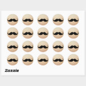 Sticker Rond Des Baby showers simples pour la moustache (Feuille)